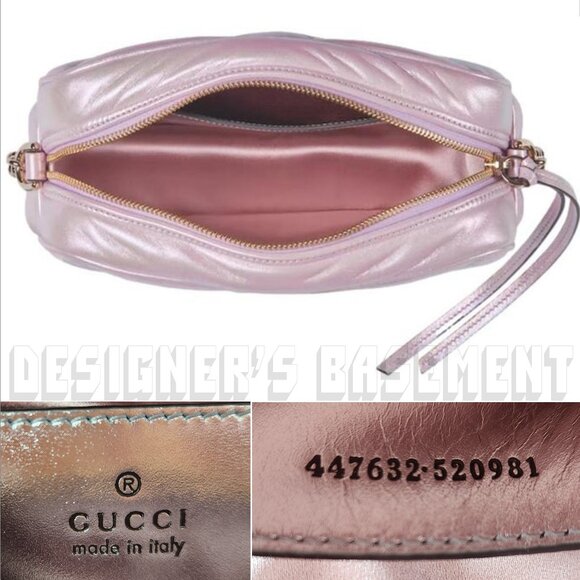 Set of 2 GUCCI bags: Strawberry Wristlet๐ & pink MARMONT Matelasse camera bag๐ - Picture 9 of 15